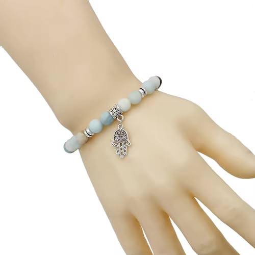 Women Beaded Bracelet Set | Colorful Boho Stackable Trendy Design with Crystal Accents Multilayer Bangle Bracelet | Fashion Stretch Braclets Jewelry for Women - color: Stone
