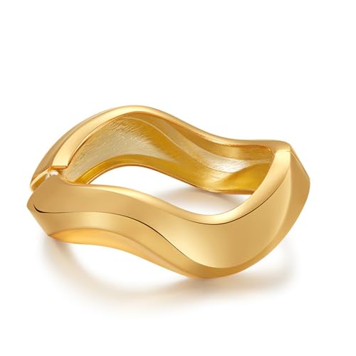 YMBYCM Gold Chunky Bangle Bracelets for Women Trendy Wide Chunky Cuff Bracelets Wrap Bracelet - style: H-Gold