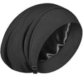 100% Mulberry Silk Bonnet for Sleeping Women Men, Real Silk Lined Bonnets for Curly Hair, Braid Sleep Cap Black Womens - color: Black