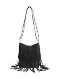 SweatyRocks Women's Fringe Western Crossbody Bags Tassel Shoulder Purses - color: Black