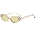 90s Sunglasses for Women Men Retro Small Oval Sunglasses - color: Champagne/Light Yellow