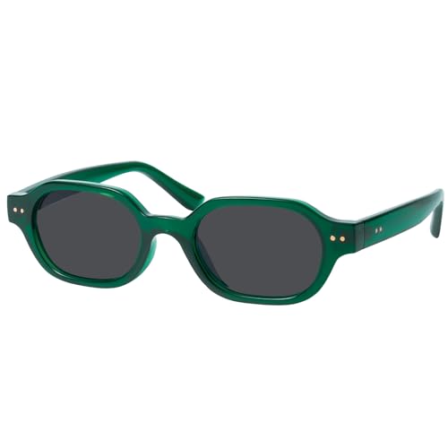 mosanana Retro Hexagon Sunglasses for Women Trendy Small 2026 MS52595 - color: C8 Green/Grey