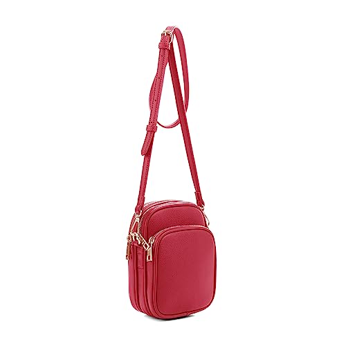 Mali+Lili, Josie Triple Zip Crossbody Bag - color: Red