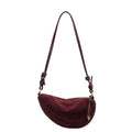 Suede Bags for Women Small Suede Purses Crescent Bag Crossbody Shoulder Bag Trendy Tote Handbags - color: B Suede Wine Red