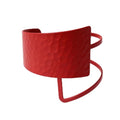 Bohemian Metal Bangle Bracelets for Women - 4 Colors (Silver/Black/Gold/Red) Adjustable Open Design, Versatile Stackable Jewelry for Daily Wear & Gifts - color: Red