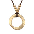 JAOYU Bohemian Necklaces for Women Leather Necklace Wood Pendant Choker Long Brown Necklace Chunky Circle Boho Hippie Jewelry - style: Bohemian Choker Necklaces Women