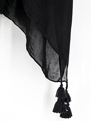 Breezy Lane Kimonos for Women Swimsuit Coverups Beach Cover Up Swimwear Cardigan Summer - color: All Black B