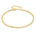 Dankadi Women 925 Sterling Silver Anklets Bracelet Men Simple Chopin/Box Chain/Twist Rope Chain Summer Beach Foot 24k Gold Plated Jewelry Gift - color: Rolo Chain Gold, size: 30cm