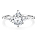 EAMTI 2CT Engagement Rings Pear Cut Wedding Teardrop Bridal Halo Nature Inspired Rings Cubic Zirconia Promise Bands for Women 3-11 - color: Sterling Silver-Silver