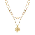 Yoosteel Layered Initial Necklaces for Women Trendy - 14K Gold-Plated Dainty Layering Paperclip Chain Coin Initial Necklace Jewelry Gifts for Women Mom Wife Teen Girls - color: Gold, style: G