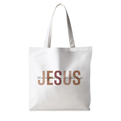 Jesus Tote Bag, Christian Tote Bags for Women, Religious Reusable Grocery Bags - color: Classical Jesus