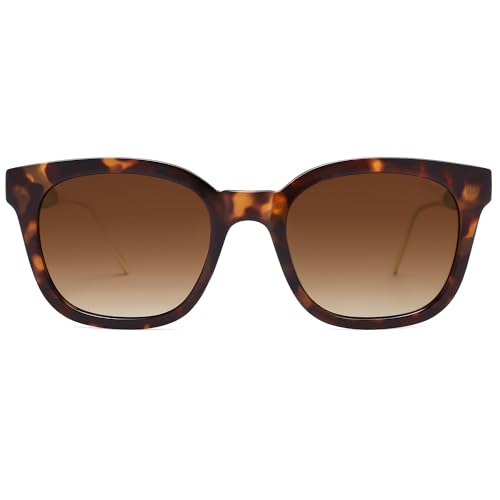 SOJOS Classic Square Polarized Sunglasses Womens Mens Retro Trendy UV400 Sunnies SJ2050 - color: Dark Tortoise/Brown