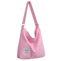 Covelin Women's Retro Large Size Canvas Shoulder Bag Hobo Crossbody Handbag Casual Tote - color: Pink