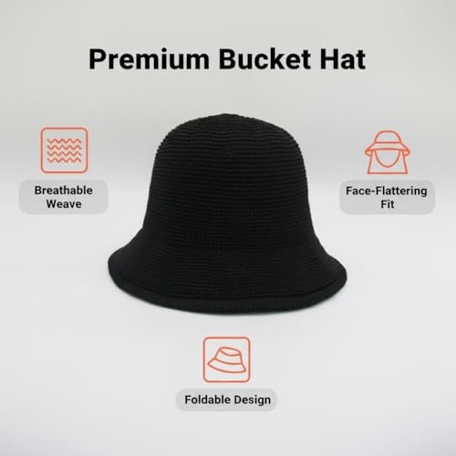 Women Straw Hat Beach Sun Cap Foldable Paper Knitted for Travel Summer Vacation Soft Lightweight Breathable - color: Black