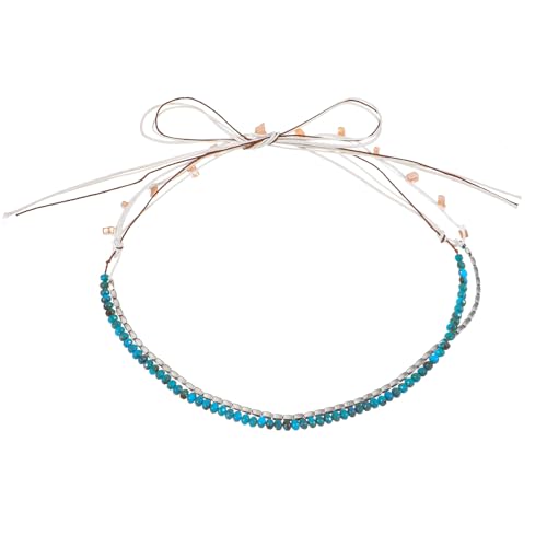 Adjustable Cowboy Hat Band for Women Men, Turquoise Cowboy Beaded Bands, Cowgirl Rope Belt for Panama Fedora - color: Green A