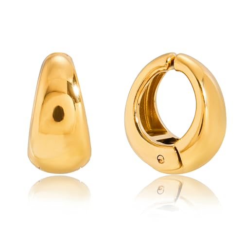 Ear Cuffs Non Piercing - Chunky Gold Ear Cuff Clip on Cartilage Earrings Non Tarnish Fake Earrings No Pierced Fashion Accessories Trendy Gold Jewelry Gifts - style: Gold-Small