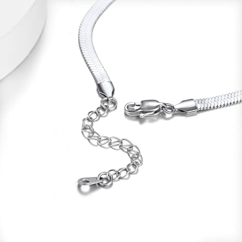 ChainsHouse Ankle Bracelets for Women, Stainless Steel Chain Anklets Waterproof, Women Summer Beach Jewelry Gift, Come with Box - color: 10. 5mm-Herringbone-Steel
