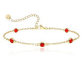 Birthstone Bracelet for Women 14K Gold Plated Dainty Link Bracelet Trendy Non Tarnish Trendy Chain Bracelets Birthday Valentines Gifts Jewelry for Women Mom Daughter Wife Sister Friend - color: 01.January