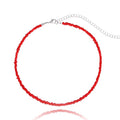 Tgirls Boho Choker Necklace Chain Rice Beaded Necklaces Seed Bead Necklace Accessory for Women - color: Red-1