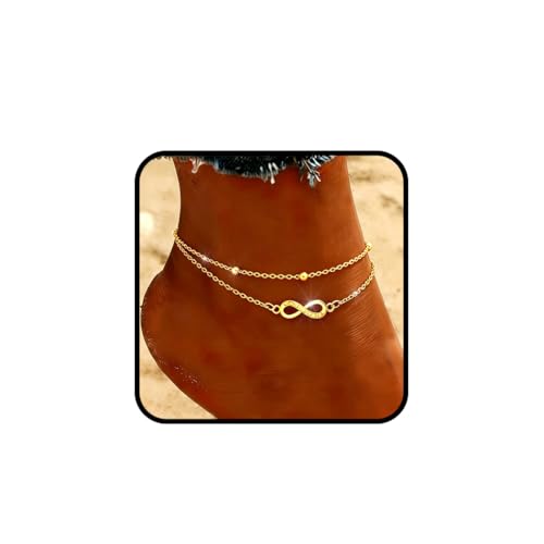 925 Sterling Silver Ankle Bracelets for Women 14K Gold Plated Layered Anklet Sets Dainty Heart Anklets Chain Waterproof Beach Foot Jewelry Gifts - style: Bow-Gold