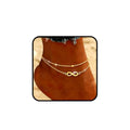 925 Sterling Silver Ankle Bracelets for Women 14K Gold Plated Layered Anklet Sets Dainty Heart Anklets Chain Waterproof Beach Foot Jewelry Gifts - style: Bow-Gold