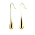 Long Gold Earrings Dangle Drop For Women Fashion Simple Teardrop Big Earrings - color: Gold