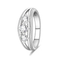 KUNSIR 925 Sterling Silver Rings Classic Cubic Zirconia Eternity Promise Statement Anniversary Wedding Bands Engagement Rings for Women Infinity Forever Love Ring Size 7-9 - style: Crystal Sugar Ring