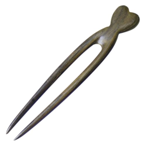 LALAFINA Wooden Hair Stick Double Prong Hairpin Vintage U-shaped Hair Fork for Women Suitable for Daily Updo