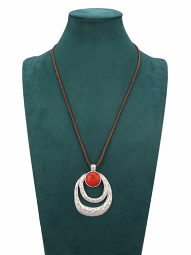 Chunky Necklace for Women Boho Pendant Necklace Statement Western Choker Necklaces for Women Vintage Bohemian Jewelry - style: Boho Style Long Necklace