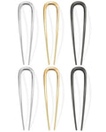 6 PCS Metal French Hair Pin for Women, Large Styling Pins for Thin Thick Hair, Hair Pin for Buns, French Twist Pin Wavy U Shaped - color: Metal