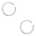 Forbidden Body Jewelry Nose Rings Set Surgical Steel Braided Hoops for Pierced and Fake Nose and Cartilage Piercings 14G-20G - style: 16g 8mm Silver Tone (2pcs)