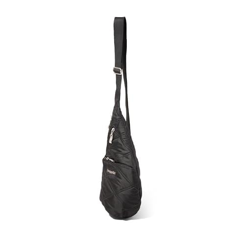 Baggallini Mini Sling - 12x7 Sling Crossbody Bag Backpack with Adjustable Shoulder Strap - color: Black Quilt