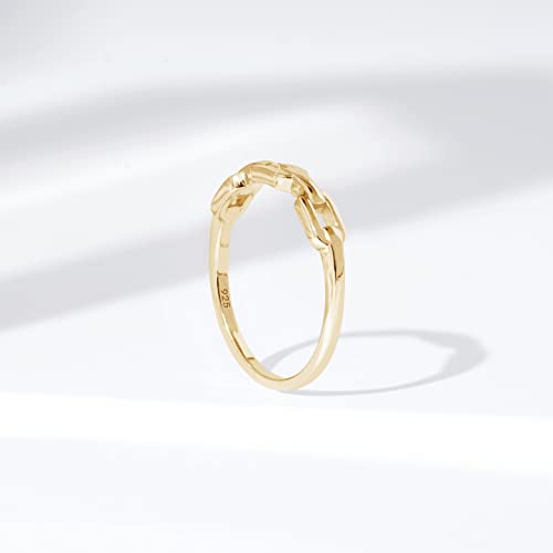 Amazon Essentials Plated Sterling Silver Chain Link Accent Ring - color: Yellow Gold, size: 6