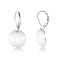 14K Gold Dangle Earrings for Women，Lightweight Circle Disc Coin Geometric Flat Brushed Drop Earrings, Hypoallergenic Leverback Earrings Jewelry - color: A-Silver
