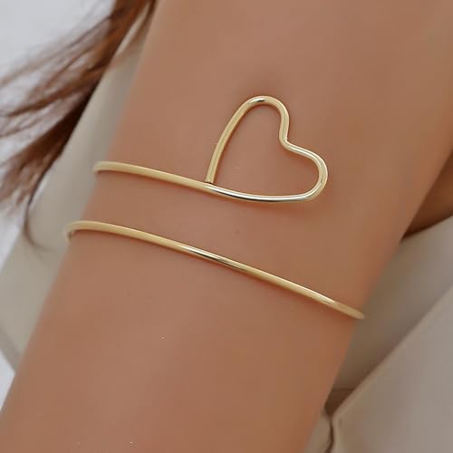 Long tiantian Gold Arm Cuff Upper for Women Bangle Bracelets Upper Arm Cuff Bracelet Trendy Armband Beach Jewelry Trendy Stuff Gifts - color: D3:gold Arm Cuff