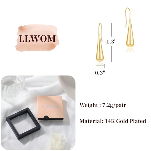 LLWOM Gold Silver CZ Teardrop Dangling, Pearl Drop Studs Dangle Earrings for Women Trendy, Hypoallergenic Jewelry Gift for Wedding/Party/Prom/Daily - color: Gold Teardrop