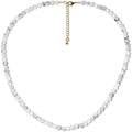 Simple Choker Necklace for Women Real Stone and Crystals Necklaces 4mm Beaded Choker Jewelry Meditation Gift for Women (16"+2") - style: Howlite