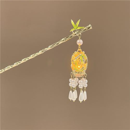 Lantern Light Hairpin Hair Stick Hair Accessories Coiled Tassel Hair Antique Hair pin for Women #05 - color: Color 034#05