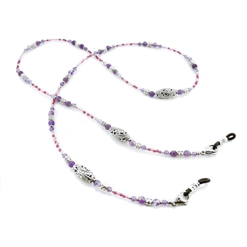 Damanse Beaded Glasses Chain,Eyeglass & Sunglass Strap For Women Stylish - color: Boho Amethyst