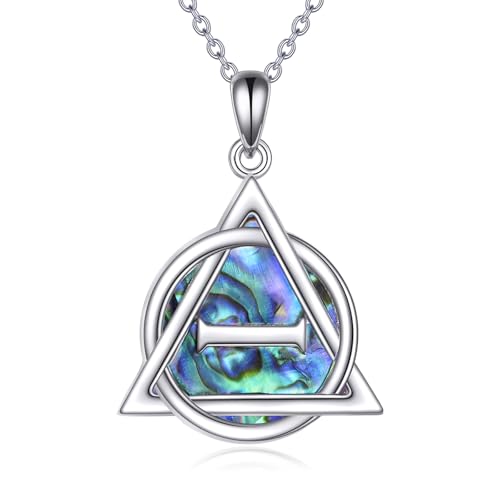 Celtic Jewelry Necklace Gifts Sterling Silver Good Luck Irish Vintage Triquetra Trinity Celtics Love Knot Pendant Necklace Christmas Gifts for Women Mother - style: Celtic necklace-Triangle Therian Necklace