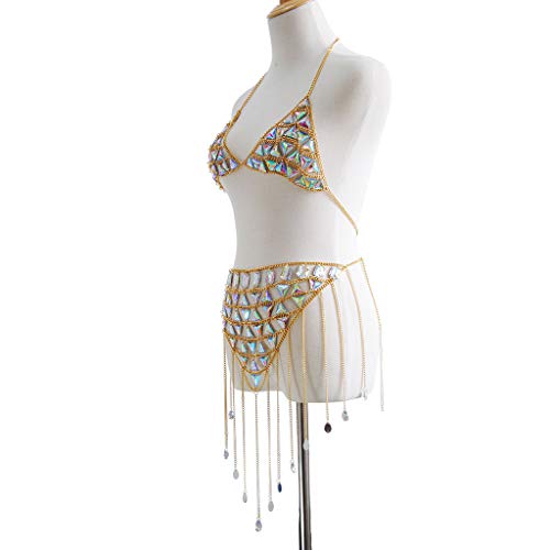 Women's Sexy Suit Body Chain - color: Gold
