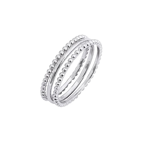 Amazon Essentials 14K Gold or Rhodium Plated Sterling Silver Stacking Ring Set of 3 - color: Rhodium, size: 10