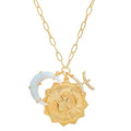 Dainty Gold Zodiac Embossed Coin Opal Crescent Moon Charm Necklace for Women Trendy 18K Gold Plated Retro Paperclip Chain 12 Constellation Horoscope Necklaces Astrology Jewelry Gifts - style: 12.PISCES (FEB 19-MAR 20)