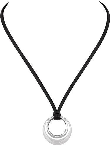 Sacina Gothic Boho Black O Ring Choker Necklace, Black Choker, Boho Emo Goth Necklace, Christmas Jewelry Gift For Women - color: Black