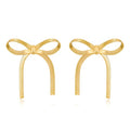 Gold Silver Bow Drop Earrings for Women Long Tassel Chain Bow Earrings Ribbon Bowknot Dangle Earrings Jewelry Gifts - color: Gold Bow H