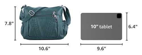 ELDA Crossbody Bags For Women Pocketbooks Soft PU Leather Purses and Handbags Multi Pocket Shoulder Bag - color: Dark Green