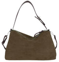 Suede Shoulder Bags For Women Crossbody Bag Suede Tote Bag Satchels Slouchy Work Purses Crescent Handbag Fall Top Handle - color: Green