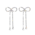 Rhinestone Bow Earrings for Women, Elegant Bridal Jewelry Statement Drop Dangle Earrings, Wedding Guest Dress Matching Accessories, Bridesmaid Gift, Sparkling Party Costume Outfit - color: F:Rhinestone Bow Earrings