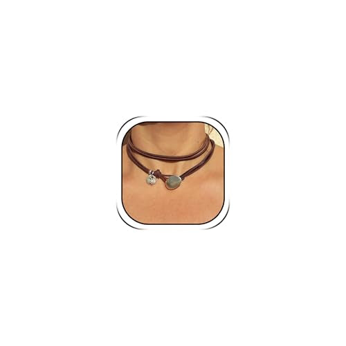 Boho Outfits for Women Boho Necklaces Country Concert Outfits Nashville Western Jewelry Choker Necklaces Long Leather Necklace Western Dress Jewelry Country Cowgirl Accessories Gifts - color: Y：Layered Coin Choker