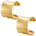 BROCC 2Pcs Gold Chunky Cuff Bracelets Set for Women Open Wide Bangle Bracelets Irregular Minimalist Statement Bangle Bracelets Punk Jewelry